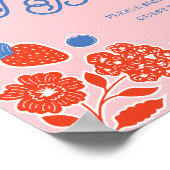 ベビーシャワーゲストブックベリー&フラワーズ ポスター (角)