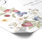 ベビーシャワーゲストブックワイルドベリー&フラワーズ ポスター (角)