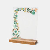 ベビーシャワーゲストブック春フローライースター アクリルサイン (傾斜)