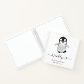 ベビーシャワーゲストブック |グレーペンギン ノートブック (内部)