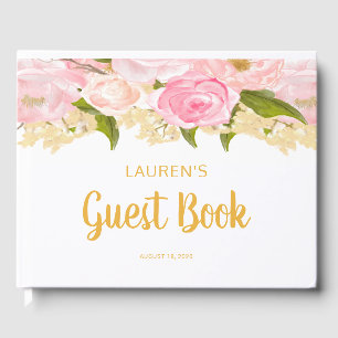 ベビーシャワーゲストブック、ピンクと金ゴールド、ゲストブック ゲストブック