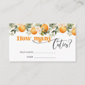 ベビーシャワーゲームかわいこちゃんの数を推測する エンクロージャーカード (正面)