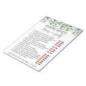 ベビーシャワーゲームで観葉葉の人物  ノートパッド (アングル)