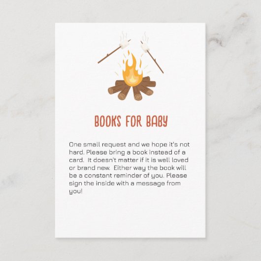 ベビーシャワーゲームのための本もっとベビーシャワーテーマ エンクロージャーカード (正面)