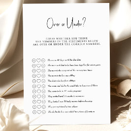 ベビーシャワーゲームのオーバーまたはダウン?