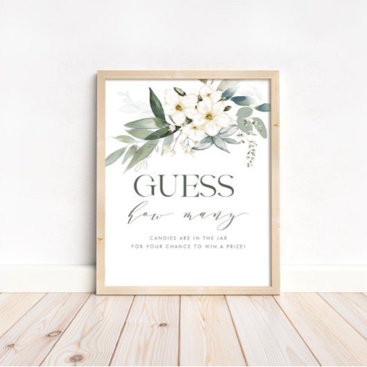 ベビーシャワーゲームのサインフローラ数を葉測る ポスター