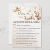 ベビーシャワーゲームの上または下かわいいクマのバルーン 招待状 (正面)