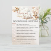 ベビーシャワーゲームの上または下かわいいクマのバルーン 招待状 (スタンド正面)