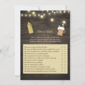 ベビーシャワーゲームの上または下で金ゴールドを醸造する 招待状 (正面)