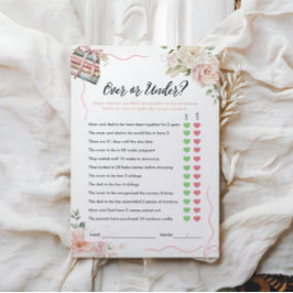 ベビーシャワーゲームの上または下