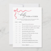 ベビーシャワーゲームの上または下 招待状 (正面)