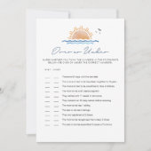 ベビーシャワーゲームの下のオーシャンサイドビーチベビー 招待状 (正面)