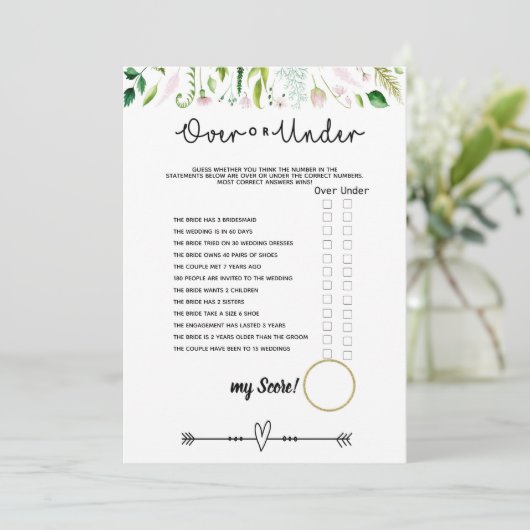 ベビーシャワーゲームの中またはブライダル以上 招待状 (スタンド正面)