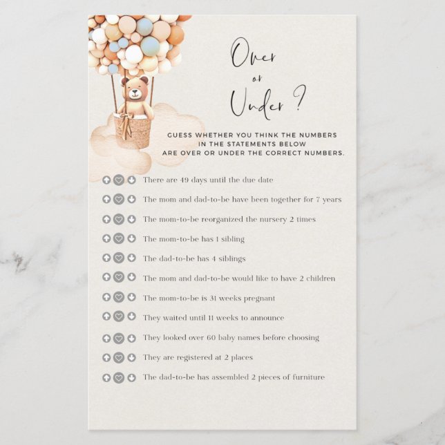 ベビーシャワーゲームをする (正面)