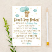 ベビーシャワーゲームを言わないテディベアーブルーバルーン