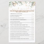 ベビーシャワーゲームカードの上または下 (正面)