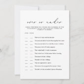 ベビーシャワーゲームカードの下でEVELYNミニマリスト 招待状 (正面)