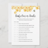 ベビーシャワーゲームカード上またはベビーシャワーゲームカード下のCALLAベビー 招待状 (正面)