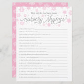 ベビーシャワーゲームカード 　童謡ゲーム　スノーフレーク 招待状 (正面/裏面)