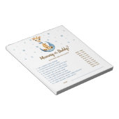 ベビーシャワーゲームゲットゲットジャスト男の赤ちゃんキリン ノートパッド (アングル)