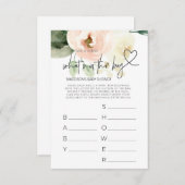 ベビーシャワーゲームベビーガールピンク花模様ベビーカード エンクロージャーカード (正面/裏面)