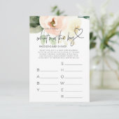 ベビーシャワーゲームベビーガールピンク花模様ベビーカード エンクロージャーカード (スタンド正面)