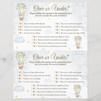 ベビーシャワーゲーム中 – 熱気球