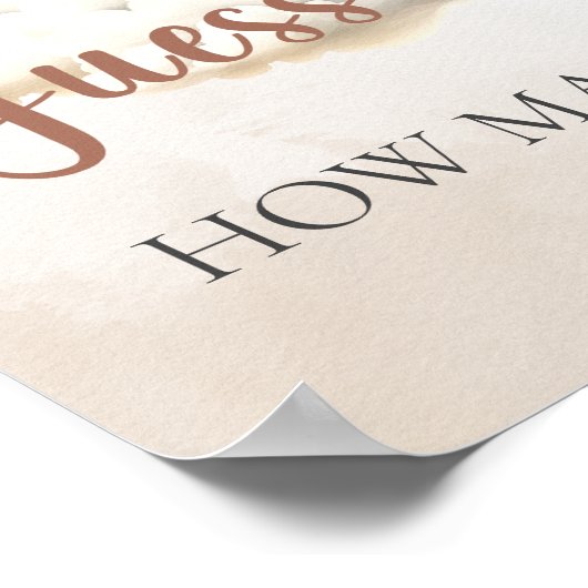 ベビーシャワーゲーム何人のクマの風船を推測 ポスター (角)