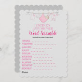 ベビーシャワーゲーム単語スクランブル招待状カード サンキューカード (正面/裏面)