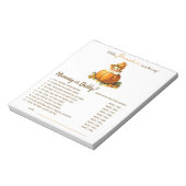 ベビーシャワーゲーム推測誰ベビーガールカボチャ ノートパッド (回転)