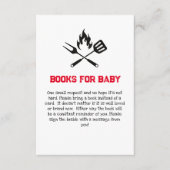 ベビーシャワーゲーム用の書籍BBQベビーシャワーテーマ エンクロージャーカード (正面)