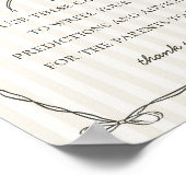 ベビーシャワーゲーム用ブラックコケット弓アドバイス ポスター (角)