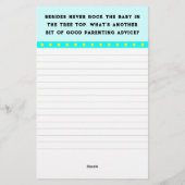 ベビーシャワーゲーム用文房具 便箋 (裏面)