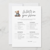 ベビーシャワーゲーム男の赤ちゃん電話の内容 招待状 (正面)