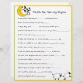 ベビーシャワーゲーム – 子供部屋韻を終える (正面/裏面)