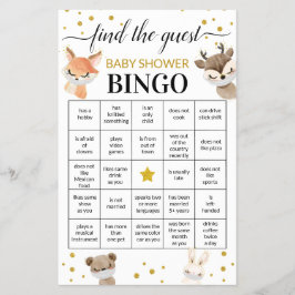 ベビーシャワーゲームFind The Guest Bingo Card チラシ