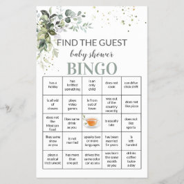 ベビーシャワーゲームFind the Guest Bingo Card Flyer チラシ