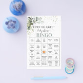 ベビーシャワーゲームFind the Guest Bingo Card Flyer チラシ (シングル)