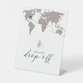 ベビーシャワーコート預かりテーブルの標識から手荷物を落とす 台座サイン (正面)