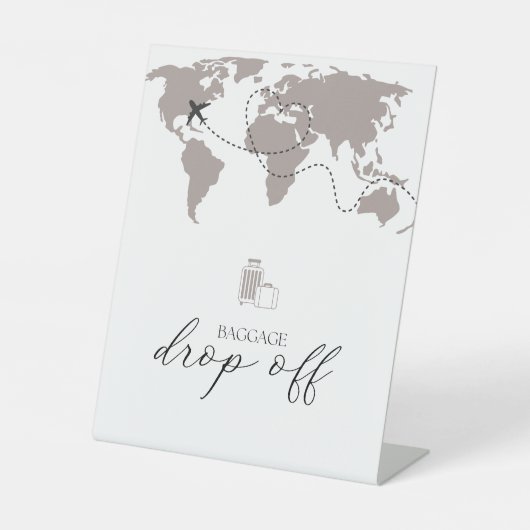 ベビーシャワーコート預かりテーブルの標識から手荷物を落とす 台座サイン (正面)