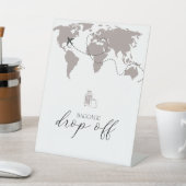 ベビーシャワーコート預かりテーブルの標識から手荷物を落とす 台座サイン (インサイチュ)