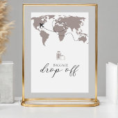 ベビーシャワーコート預かりテーブルの標識から手荷物を落とす 台座サイン