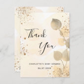 ベビーシャワーゴールデンユーカリグリッター感謝していユーザ ポストカード (正面/裏面)