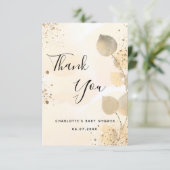 ベビーシャワーゴールデンユーカリモダングリッター サンキューカード (スタンド正面)
