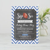 ベビーシャワーサッカーラグビーブルーボーイをすすりと見る 招待状 (スタンド正面)