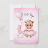 ベビーシャワーサンキューカードテディベア。 サンキューカード (正面)