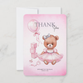 ベビーシャワーサンキューカードテディベア。 サンキューカード
