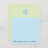 ベビーシャワーサンキューカードブルードルフィン サンキューカード (正面/裏面)