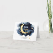 ベビーシャワーサンキューカードムーンスターウォーターカラー サンキューカード (正面)