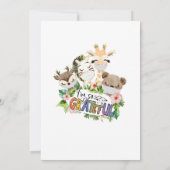 ベビーシャワーサンキューカード |かわいいSafariの友だち サンキューカード (裏面)